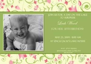Leah's 30th Invitation